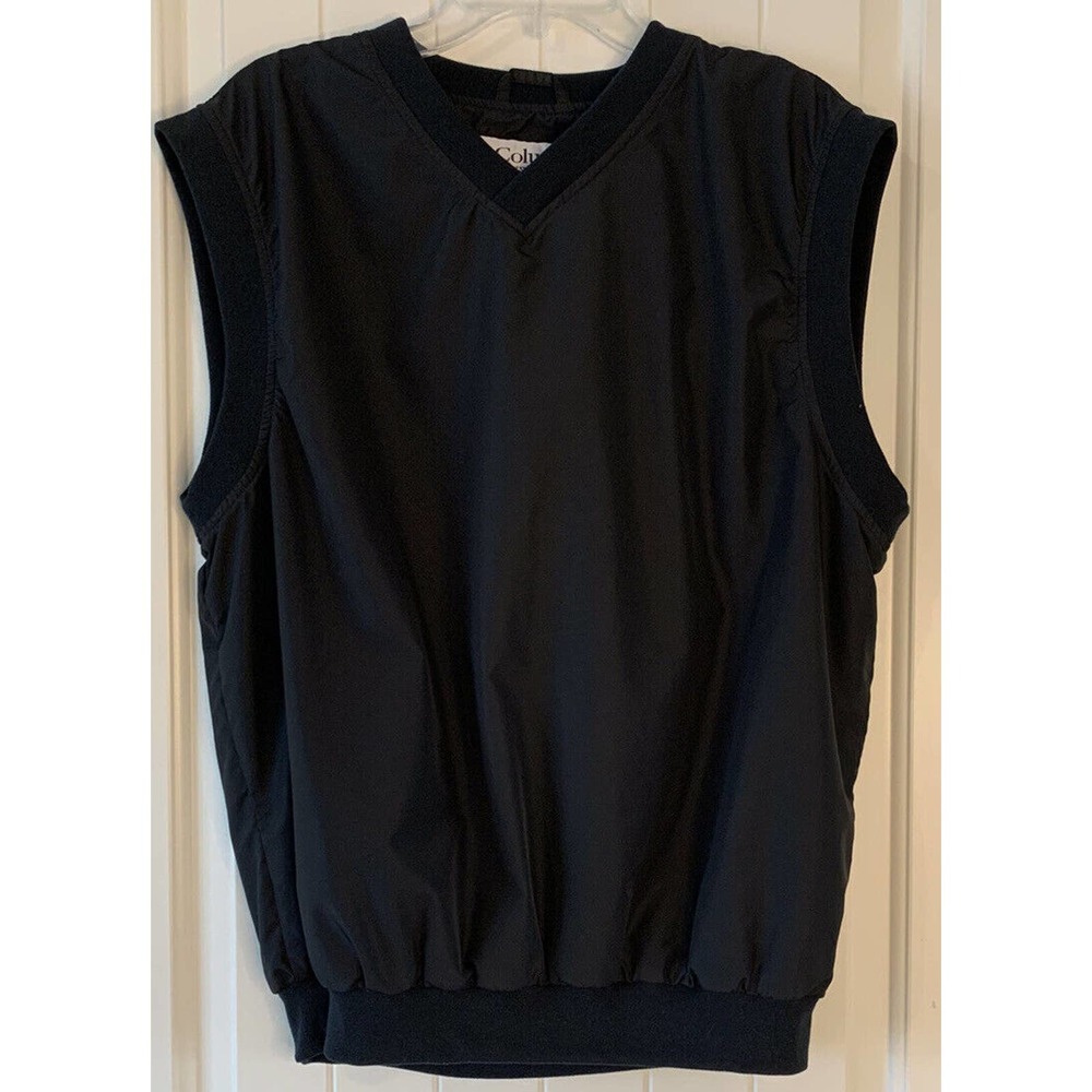 Columbia Sportwear Men's Black Pullover V- Neck Rain Golf Vest Size Large
